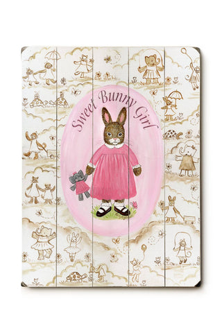 Sweet bunny girl Wood Sign 18x24 (46cm x 61cm) Planked