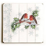 Christmas Birds Wood Sign 13x13 Planked