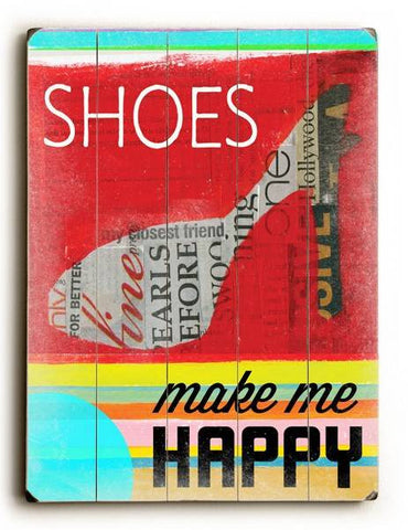 Shoes Wood Sign 12x16 Planked
