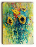 Sunflowers Wood Sign 25x34 (64cm x 87cm) Planked