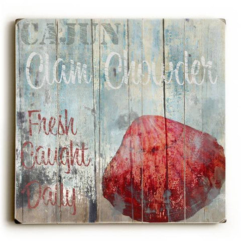 New Orleans Seafood IV Wood Sign 13x13 Planked
