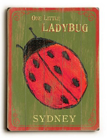 0003-0730-Ladybug Wood Sign 25x34 (64cm x 87cm) Planked