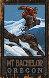 Snowboarder in Flight Wood Sign 14x20 (36cm x 51cm) Planked