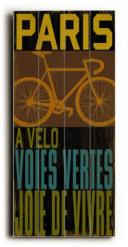 Paris-Cycle Wood Sign 10x24 (26cm x61cm) Planked