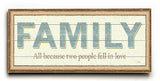 Family Wood Sign 10x24 (26cm x61cm) Planked
