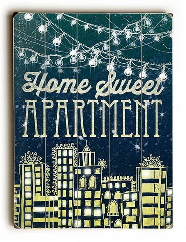 Home Sweet Apartment Wood Sign 14x20 (36cm x 51cm) Planked
