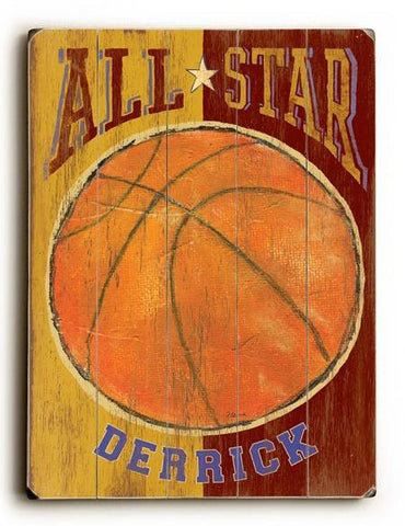 0003-0674-All Star Wood Sign 9x12 (23cm x 31cm) Solid