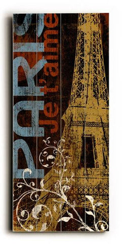 Paris Dark Wood Sign 10x24 (26cm x61cm) Planked