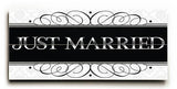 Just Married Wood Sign 10x24 (26cm x61cm) Planked
