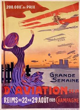 French Aviation Week Air Show Poster Wood Sign 18x24 (46cm x 61cm) Planked