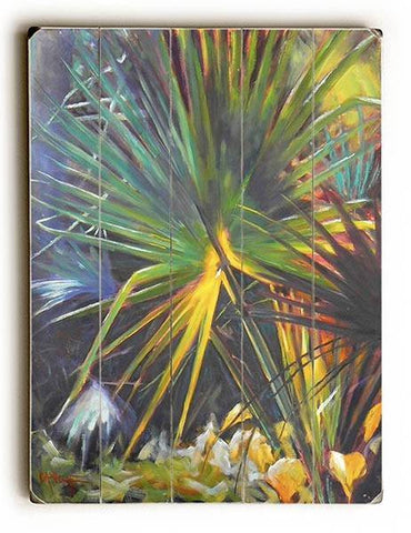 Sunlit Palm Wood Sign 14x20 (36cm x 51cm) Planked
