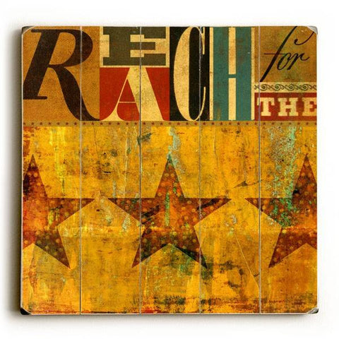 Reach for the Stars Wood Sign 30x30 (77cm x 77cm) Planked