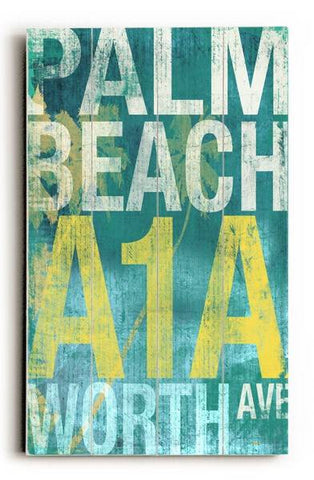 Palm beach Wood Sign 12x16 Planked