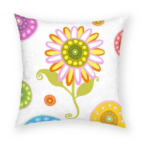 Color Flowers Pillow 18x18