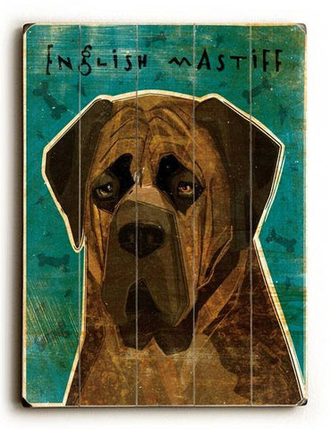 English Mastiff Wood Sign 25x34 (64cm x 87cm) Planked