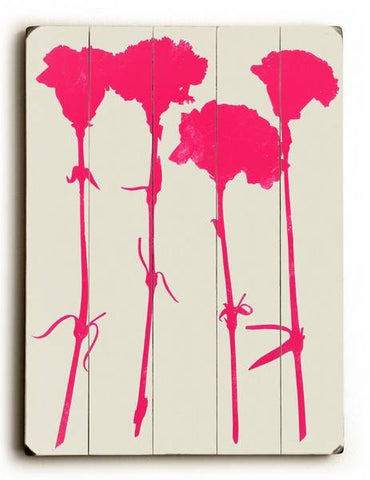 Carnations Wood Sign 12x16 Planked