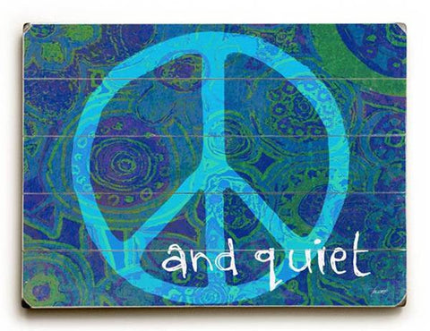 Peace sign and Quiet Wood Sign 30x40 (77cm x102cm) Planked