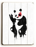 Rock On Panda Wood Sign 9x12 (23cm x 31cm) Solid