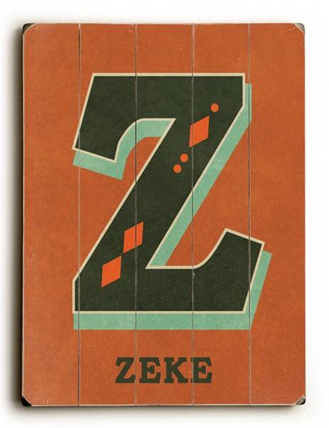 Alphabet - Z Wood Sign 14x20 (36cm x 51cm) Planked