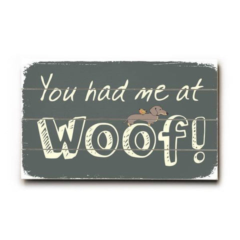 woof! Wood Sign 7.5x12 (20cm x31cm) Solid