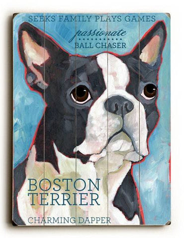 Boston Terrier Wood Sign 14x20 (36cm x 51cm) Planked
