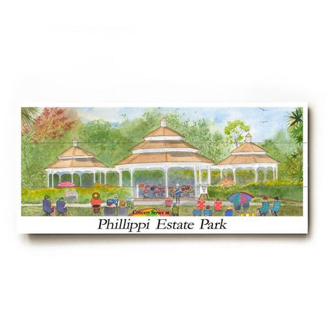 Phillippi Estate Park Concert Series Wood Sign 10x24 (26cm x61cm) Planked