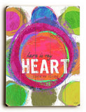 Here Is My Heart Wood Sign 9x12 (23cm x 31cm) Solid