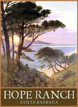 Hope Ranch Beach Santa Barbara Poster Wood Sign 12x16 Planked