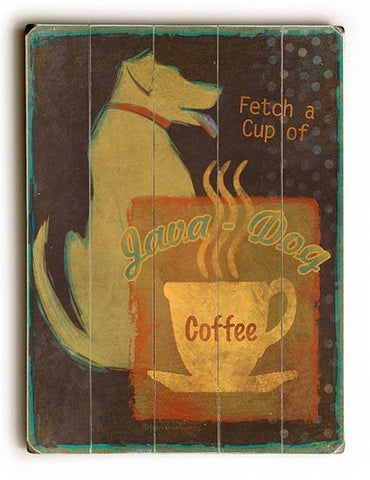 Fetch a Cup Wood Sign 12x16 Planked