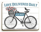 Love Delivered Daily Wood Sign 12x16 Planked