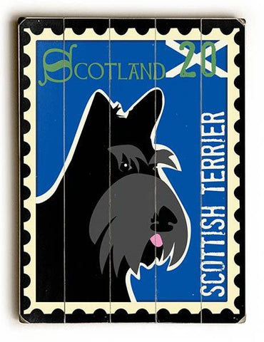 Scottish Terrier Postage Stamp Wood Sign 25x34 (64cm x 87cm) Planked