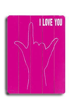 I love you- hand Wood Sign 12x16 Planked