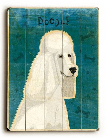 Poodle - White Wood Sign 30x40 (77cm x102cm) Planked