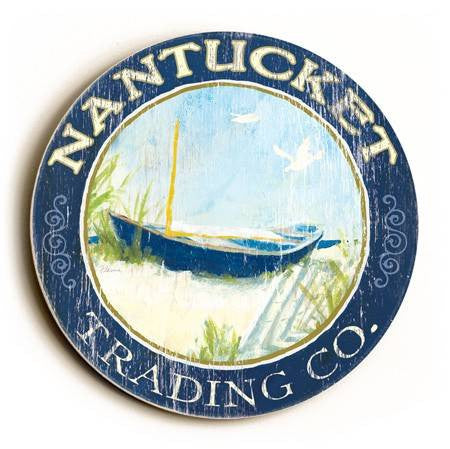 Nantucket Trading Co. Wood Sign 12x12 (31cm x31cm) Round
