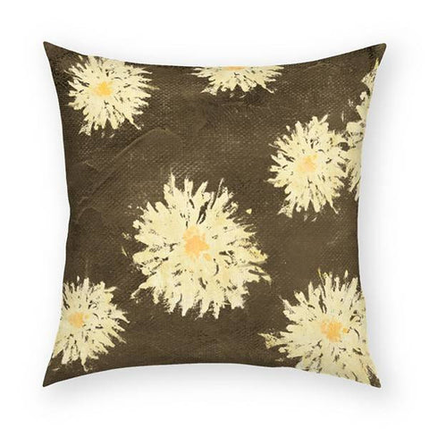 Cocoa Flowers Pillow 18x18