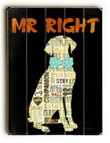 Mr Right Wood Sign 14x20 (36cm x 51cm) Planked