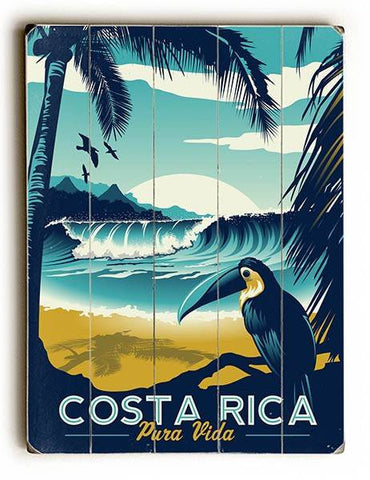 Costa Rica Wood Sign 9x12 (23cm x 31cm) Solid