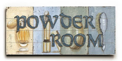 Powder Room Wood Sign 10x24 (26cm x61cm) Planked