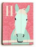 H for Horse Wood Sign 12x16 Planked