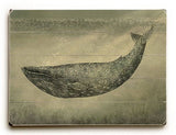 Damask Whale Wood Sign 12x16 Planked