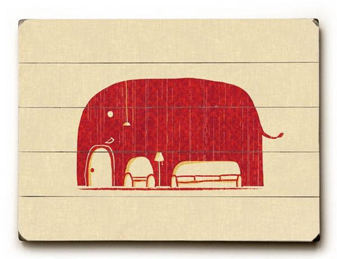 elephanticus in the room Wood Sign 25x34 (64cm x 87cm) Planked