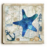Star Fish Wood Sign 13x13 Planked