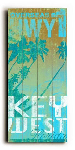 Key west hwy 1 Wood Sign 10x24 (26cm x61cm) Planked