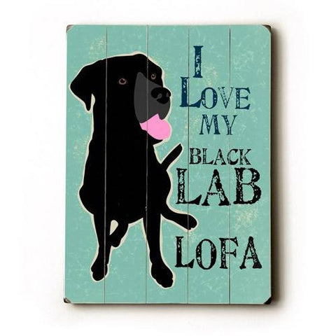 Personalized I love my black lab Wood Sign 12x16 Planked