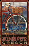 Bicycle with Basket Wood Sign 7.5x12 (20cm x31cm) Solid