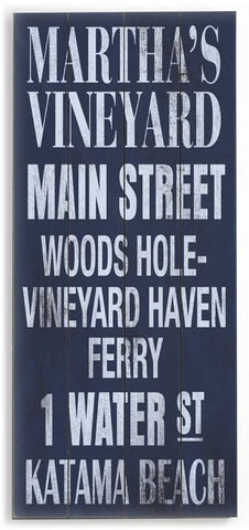 Marthas Vineyard Wood Sign 12x16 Planked