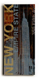 NY Empire State Wood Sign 10x24 (26cm x61cm) Planked