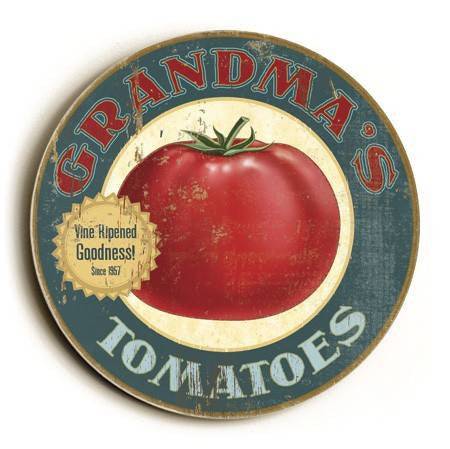 0003-2569-Big Tomato Wood Sign 12x12 (31cm x31cm) Round