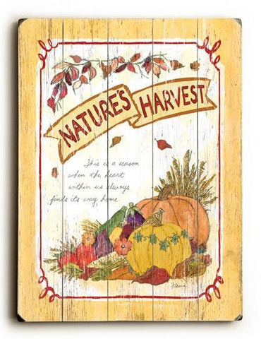 0003-0127-Nature's Harvest Wood Sign 12x16 Planked