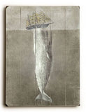 White Whale Wood Sign 14x20 (36cm x 51cm) Planked